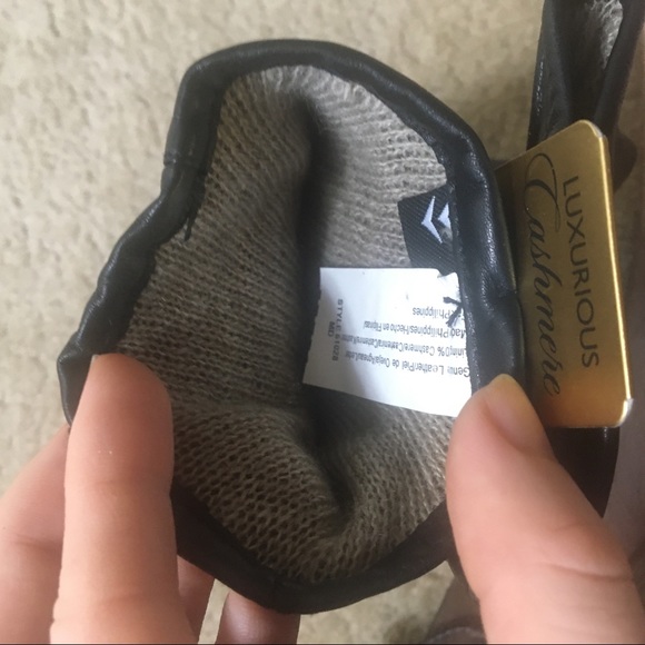 NWT ISO Leather Gloves Cashmere Lining Warm Medium - Picture 9 of 9